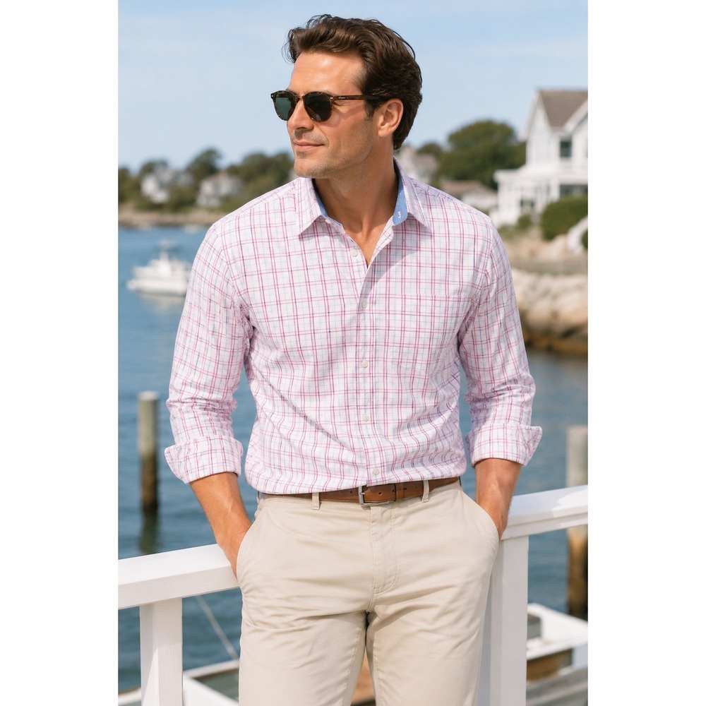 Tattersall London Coastal Preppy Plaid Shirt Country Club Old Money Hamptons